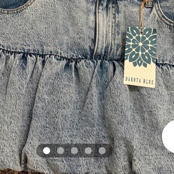 Dakota Blue (Junior XLg) Light-washed Denim Bubble Streetwear Cowgirl Mini Skirt - Picture 4 of 14